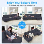 Divani sezionali a U Mjkone 110 con doppia chaise longue e braccioli utilizzabili come poggiatesta, divano a 4 posti rivestito in velluto a coste