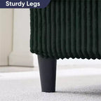 Divani sezionali a U Mjkone 110 con doppia chaise longue e braccioli utilizzabili come poggiatesta, divano a 4 posti rivestito in velluto a coste