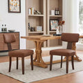 Modern Leather Dining Chairs Set of 2,Hardwood Frame, 265LBS Capacity, Easy-Clean Upholstery,Ergonomic Curved Backrest for Kitchen Dining Room