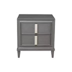 Alpine Furniture,Lorraine 2 Drawer Nightstand, Dark Grey