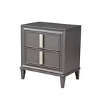 Alpine Furniture, Comodino Lorraine a 2 cassetti, Grigio scuro
