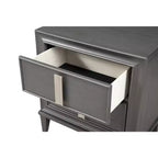 Alpine Furniture, Comodino Lorraine a 2 cassetti, Grigio scuro