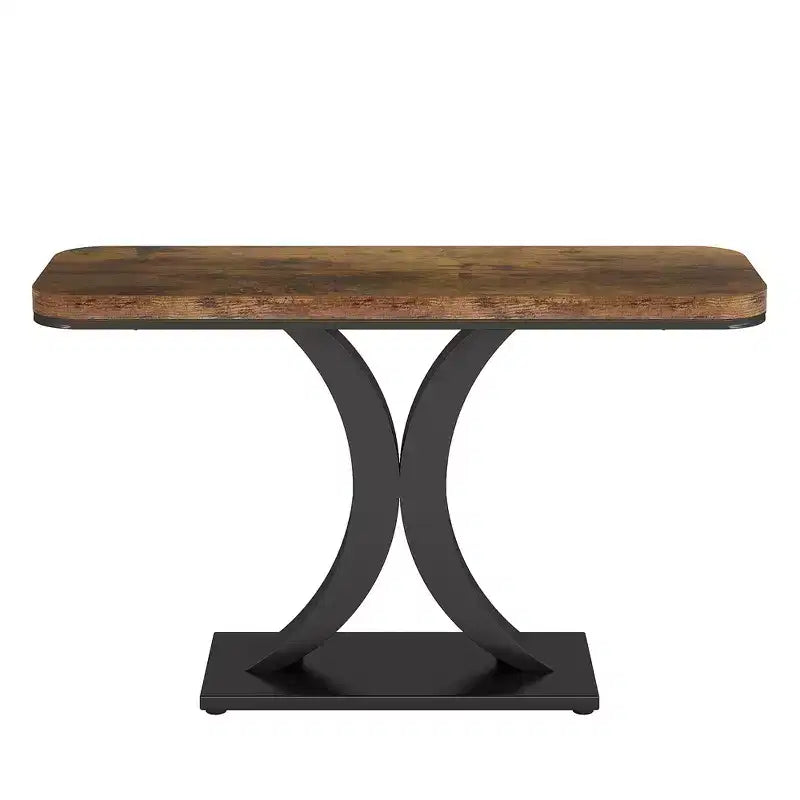 Tavolo consolle industriale stretto da 39,4 L, tavolo da ingresso in legno rustico marrone da 40 H