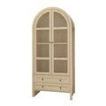 Vatros Tall Arched Kitchen Pantry Arched Storage Display Cabinet with Adjustable Shelves