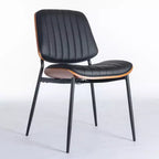 Sedie da pranzo moderne Okak in lino, set da 2, comode sedie da cucina con schienale in legno curvato, sedie laterali imbottite con gambe in metallo e piedini regolabili