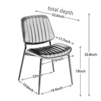 Sedie da pranzo moderne Okak in lino, set da 2, comode sedie da cucina con schienale in legno curvato, sedie laterali imbottite con gambe in metallo e piedini regolabili
