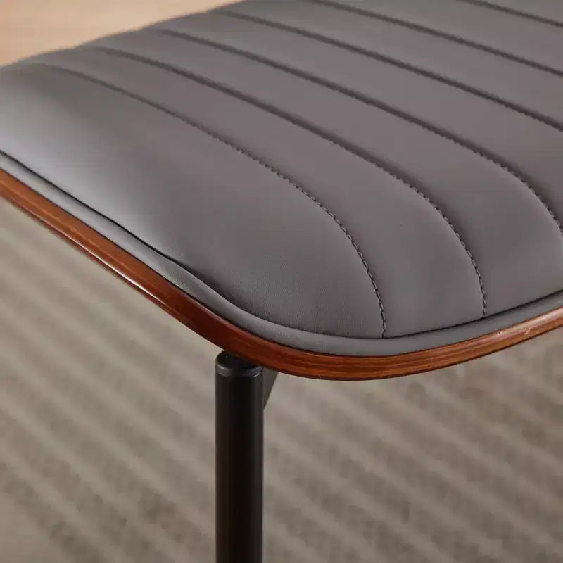Sedie da pranzo moderne Okak in lino, set da 2, comode sedie da cucina con schienale in legno curvato, sedie laterali imbottite con gambe in metallo e piedini regolabili