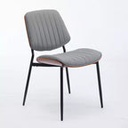 Sedie da pranzo moderne Okak in lino, set da 2, comode sedie da cucina con schienale in legno curvato, sedie laterali imbottite con gambe in metallo e piedini regolabili
