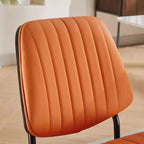 Sedie da pranzo moderne Okak in lino, set da 2, comode sedie da cucina con schienale in legno curvato, sedie laterali imbottite con gambe in metallo e piedini regolabili