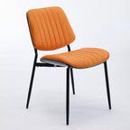 Sedie da pranzo moderne Okak in lino, set da 2, comode sedie da cucina con schienale in legno curvato, sedie laterali imbottite con gambe in metallo e piedini regolabili