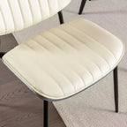 Sedie da pranzo moderne Okak in lino, set da 2, comode sedie da cucina con schienale in legno curvato, sedie laterali imbottite con gambe in metallo e piedini regolabili