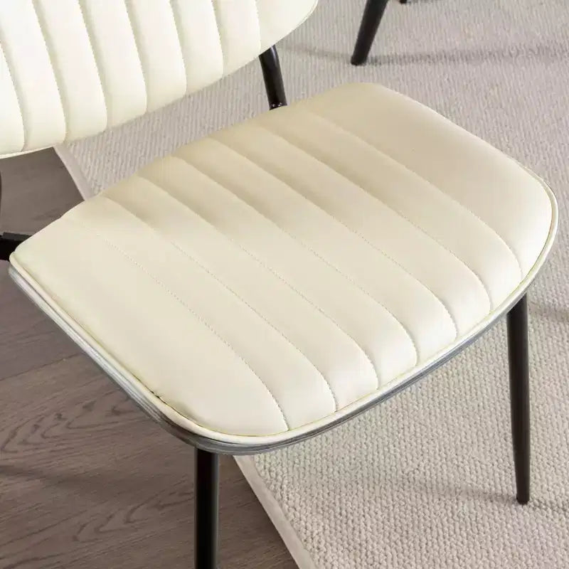 Sedie da pranzo moderne Okak in lino, set da 2, comode sedie da cucina con schienale in legno curvato, sedie laterali imbottite con gambe in metallo e piedini regolabili