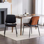 Sedie da pranzo moderne Okak in lino, set da 2, comode sedie da cucina con schienale in legno curvato, sedie laterali imbottite con gambe in metallo e piedini regolabili