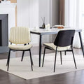 Okak Modern Linen Dining Chairs Set of 2, Comfy Kitchen Chairs with Bentwood Back, Upholstered Side Chairs with Metal Legs Adjustable Foot