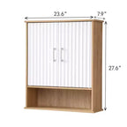 Mobile da bagno a parete Leona Modern da 23,6'' con ante decorate e ripiano regolabile