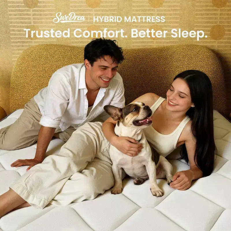 Materasso Ibrido Swedrea Fresco Media Fermezza Gel Memory Foam Molle Insacchettate, Bianco