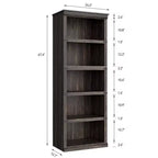 Libreria a 5 Ripiani, Scaffale in Stile Rustico con Spazio di Archiviazione, Libreria Aperta Alta 171 cm, Scaffale in Legno a 5 Ripiani per Soggiorno