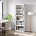 Libreria a 5 Ripiani, Scaffale in Stile Rustico con Spazio di Archiviazione, Libreria Aperta Alta 171 cm, Scaffale in Legno a 5 Ripiani per Soggiorno