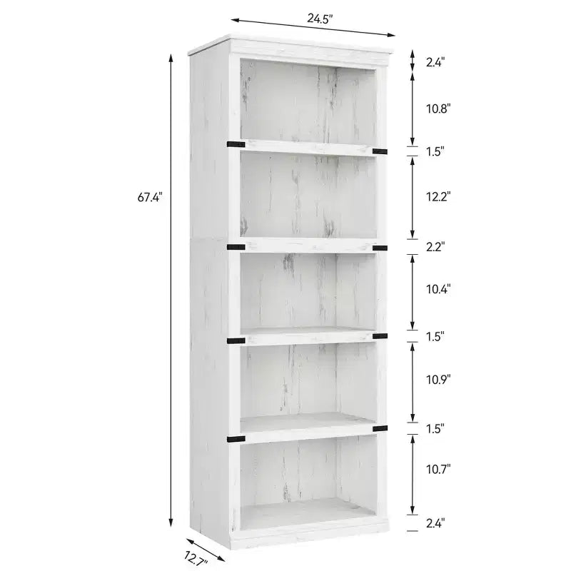 Libreria a 5 Ripiani, Scaffale in Stile Rustico con Spazio di Archiviazione, Libreria Aperta Alta 171 cm, Scaffale in Legno a 5 Ripiani per Soggiorno