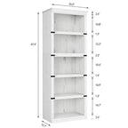 Libreria a 5 Ripiani, Scaffale in Stile Rustico con Spazio di Archiviazione, Libreria Aperta Alta 171 cm, Scaffale in Legno a 5 Ripiani per Soggiorno