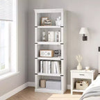 Libreria a 5 Ripiani, Scaffale in Stile Rustico con Spazio di Archiviazione, Libreria Aperta Alta 171 cm, Scaffale in Legno a 5 Ripiani per Soggiorno