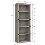 Libreria a 5 Ripiani, Scaffale in Stile Rustico con Spazio di Archiviazione, Libreria Aperta Alta 171 cm, Scaffale in Legno a 5 Ripiani per Soggiorno