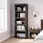 Libreria a 5 Ripiani, Scaffale in Stile Rustico con Spazio di Archiviazione, Libreria Aperta Alta 171 cm, Scaffale in Legno a 5 Ripiani per Soggiorno