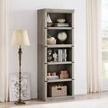 GustoWave 5 Tier Bookcase, Farmhouse Book Shelf with Storage, 67.4 Inch Tall Open Display Bookshelves, Wooden 5 Shelf Bookcase for Living Room