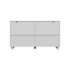Famapy Legno - Credenza a buffet venata con ante in vetro e cassetti - Contenitore multi-ambiente per sala da pranzo/soggiorno - Mobile contenitore