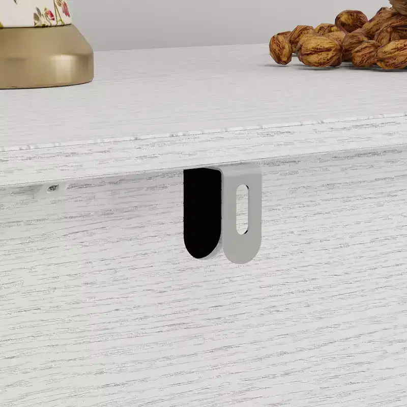 Famapy Legno - Credenza a buffet venata con ante in vetro e cassetti - Contenitore multi-ambiente per sala da pranzo/soggiorno - Mobile contenitore