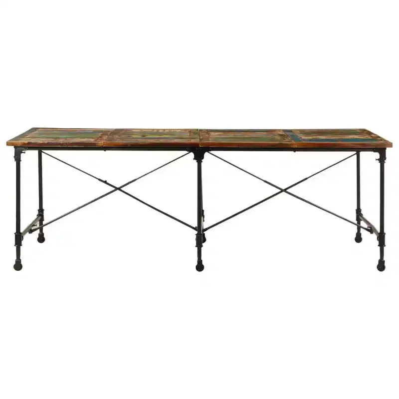 vidaXL Dining Table Multicolor Solid reclaimed wood and powder-coated steel - Multicolor 86.6 x 35.4 x 30.3