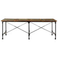 vidaXL Dining Table Multicolor Solid reclaimed wood and powder-coated steel - Multicolor 86.6 x 35.4 x 30.3