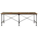 vidaXL Dining Table Multicolor Solid reclaimed wood and powder-coated steel - Multicolor 86.6 x 35.4 x 30.3
