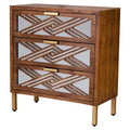 COZAYH 3-Drawer Accent Dresser Mirror Front Storage Cabinet Modern Wood Furniture for Bedroom Living Room Entryway Decor Wood