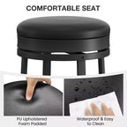 Sgabelli da Bar Girevoli a 360° Set da 2, Sgabelli da Bancone Alti 61 cm con Poggiapiedi, Rivestimento in Pelle PU e Struttura in Metallo per Cucina, Sala da Pranzo, Marrone