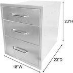 Cassetto da cucina per esterni, cassetto BBQ a incasso a 3 strati in acciaio inossidabile per cucine da esterno e isole barbecue