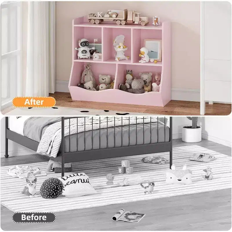 Libreria per bambini, organizer giocattoli a 3 livelli, organizer a cubi, libreria a 3 ripiani per bambini, sala giochi, cameretta, soggiorno, aula