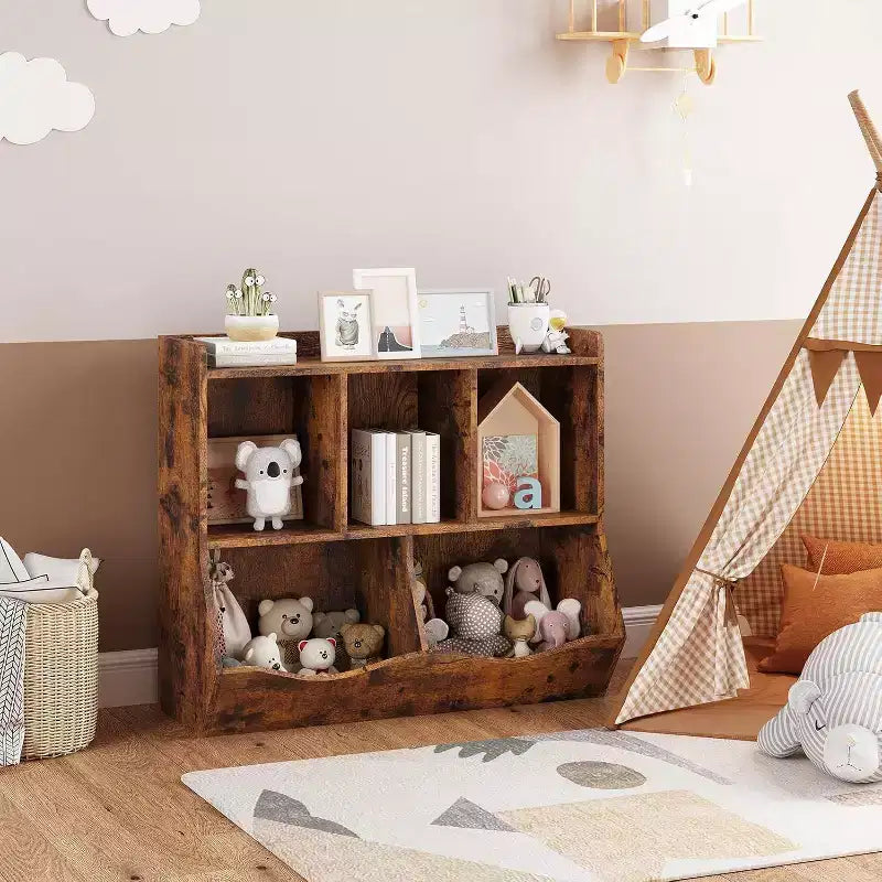 Libreria per bambini, organizer giocattoli a 3 livelli, organizer a cubi, libreria a 3 ripiani per bambini, sala giochi, cameretta, soggiorno, aula