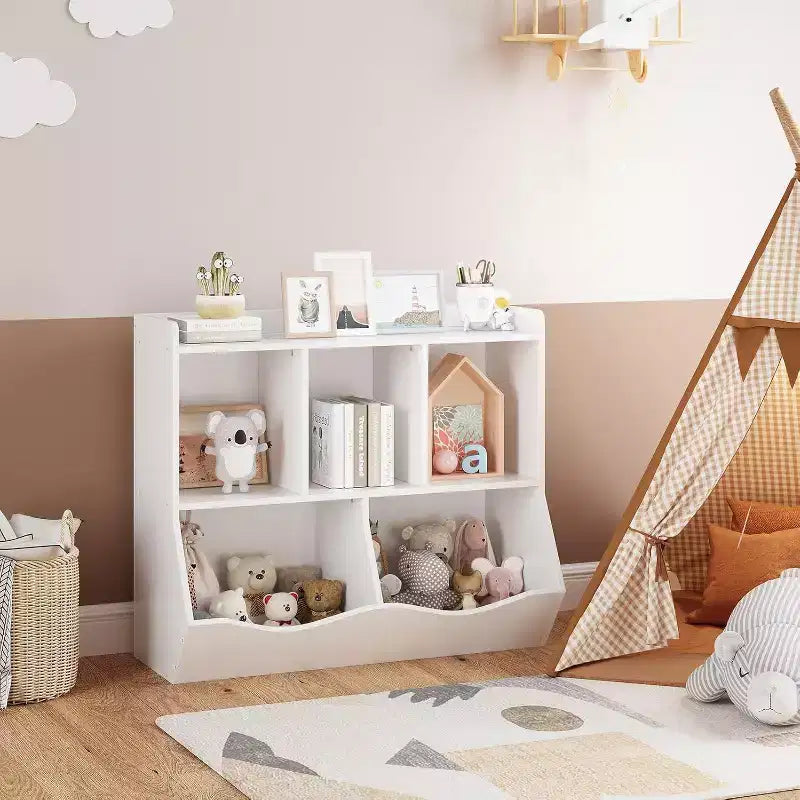 Libreria per bambini, organizer giocattoli a 3 livelli, organizer a cubi, libreria a 3 ripiani per bambini, sala giochi, cameretta, soggiorno, aula