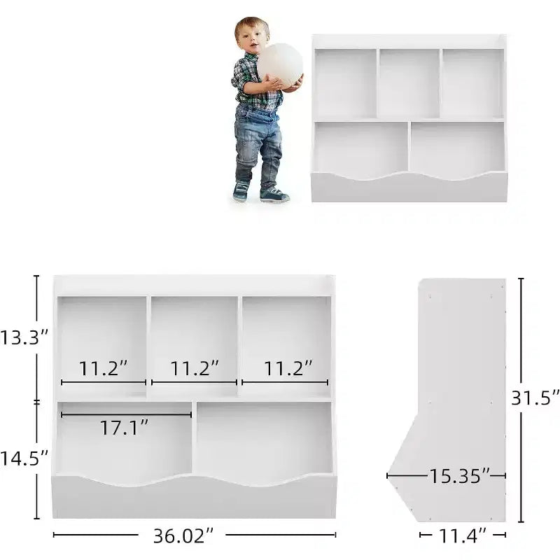 Libreria per bambini, organizer giocattoli a 3 livelli, organizer a cubi, libreria a 3 ripiani per bambini, sala giochi, cameretta, soggiorno, aula