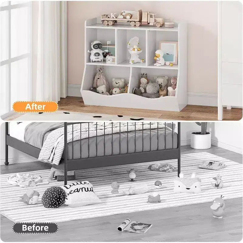 Libreria per bambini, organizer giocattoli a 3 livelli, organizer a cubi, libreria a 3 ripiani per bambini, sala giochi, cameretta, soggiorno, aula