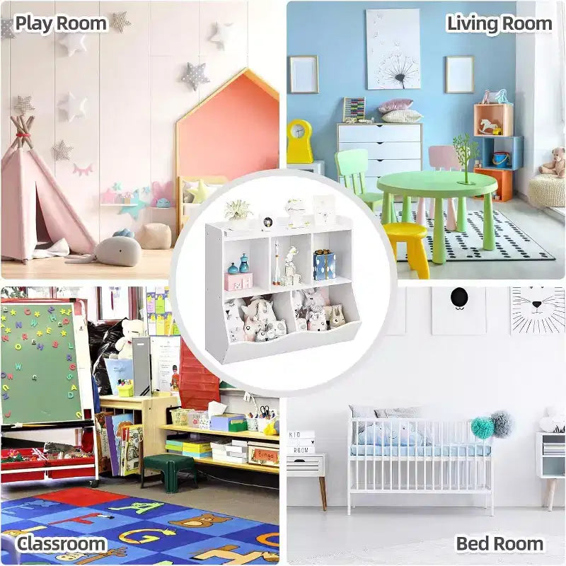Libreria per bambini, organizer giocattoli a 3 livelli, organizer a cubi, libreria a 3 ripiani per bambini, sala giochi, cameretta, soggiorno, aula