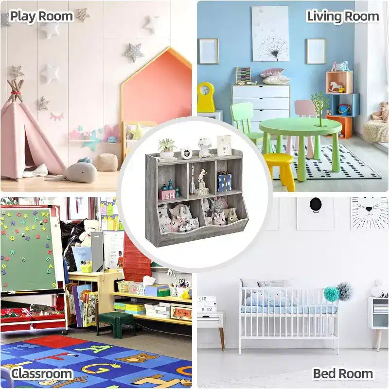 Libreria per bambini, organizer giocattoli a 3 livelli, organizer a cubi, libreria a 3 ripiani per bambini, sala giochi, cameretta, soggiorno, aula