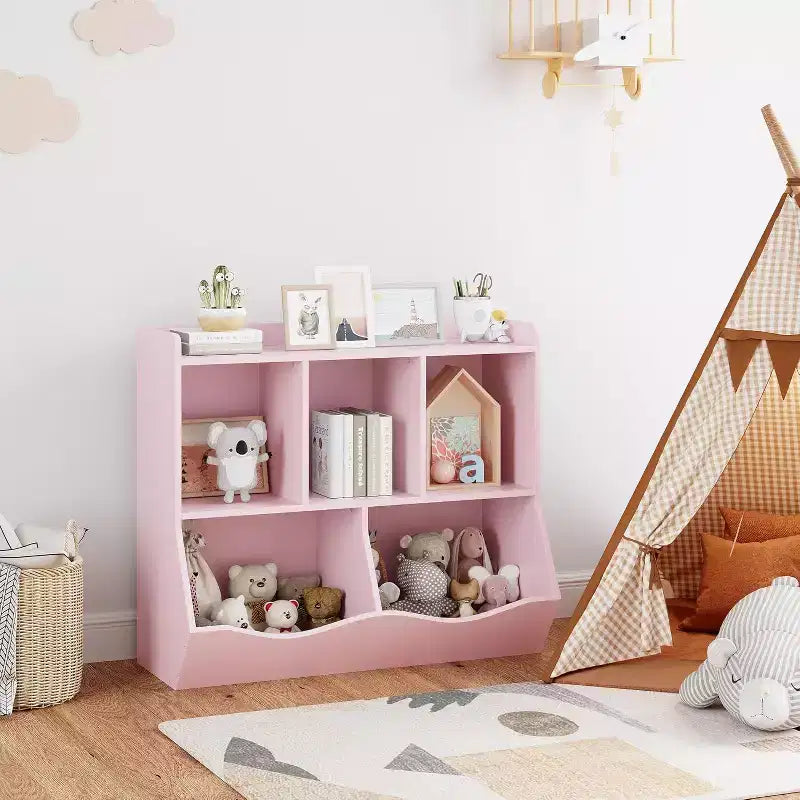 Libreria per bambini, organizer giocattoli a 3 livelli, organizer a cubi, libreria a 3 ripiani per bambini, sala giochi, cameretta, soggiorno, aula