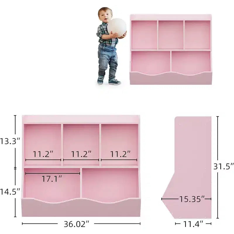 Libreria per bambini, organizer giocattoli a 3 livelli, organizer a cubi, libreria a 3 ripiani per bambini, sala giochi, cameretta, soggiorno, aula
