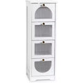 Acekool Bathroom Floor Cabinet with 4 Drawers, Semi-Transparent Sunbreak Panels&Waterproof White Finish  Compact Storage for Bathroom, Living Room