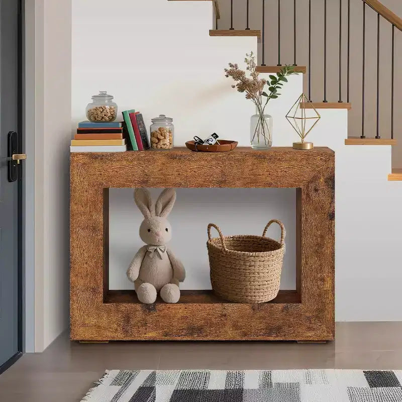 Consolle, elegante stile rustico, tavolo d'ingresso per soggiorno, tavolo multifunzionale e pratico per diverse stanze