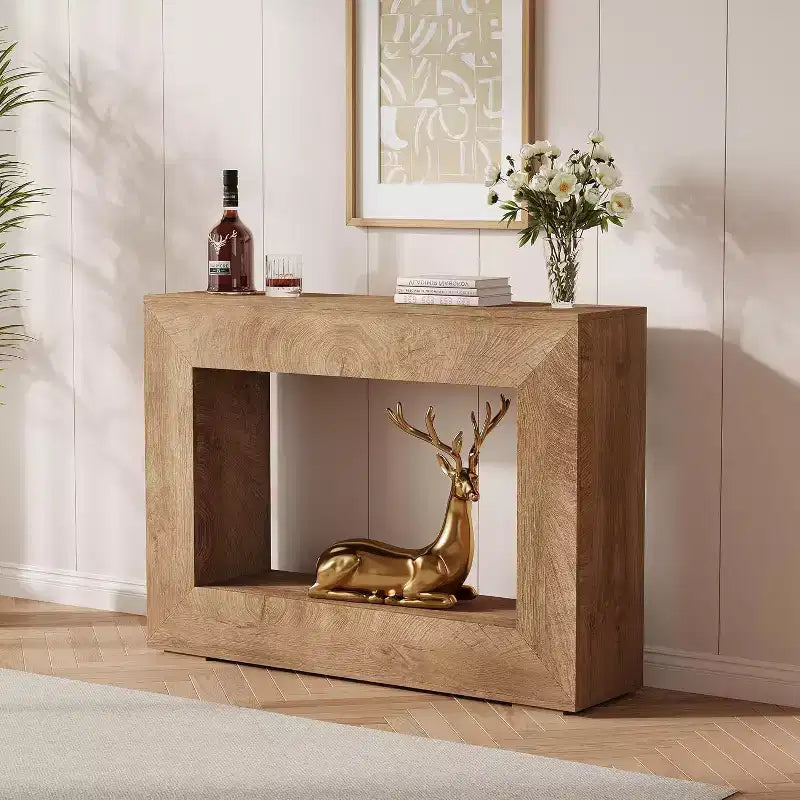 Consolle, elegante stile rustico, tavolo d'ingresso per soggiorno, tavolo multifunzionale e pratico per diverse stanze