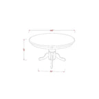Set tavolo da pranzo rotondo HomeStock 5 pezzi, sedie in tessuto di lino nero