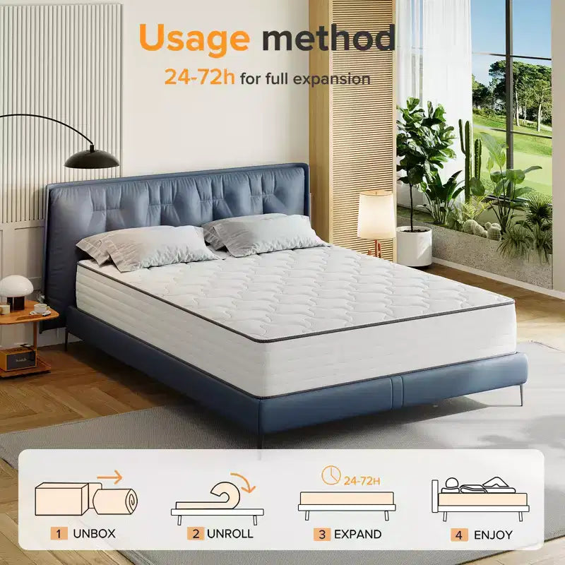 Materasso Ibrido Swedrea in Memory Foam Rinfrescante a Media Rigidità, Consegnato in Scatola, Bianco